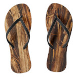 Cedar Textured Wooden Bark Look Flip Flops