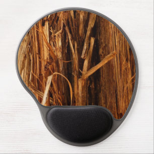 Cedar Textured Wooden Bark Look Gel Mouse Pad