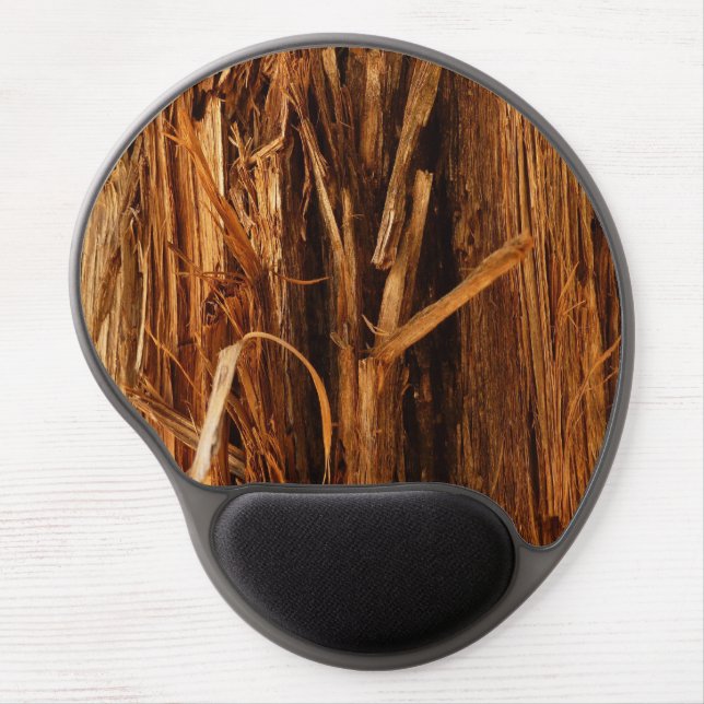 Cedar Textured Wooden Bark Look Gel Mouse Pad (Front)