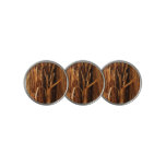 Cedar Textured Wooden Bark Look Golf Ball Marker