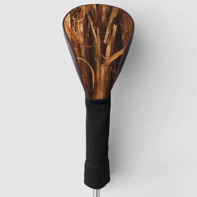 Cedar Textured Wooden Bark Look Golf Head Cover (Front)