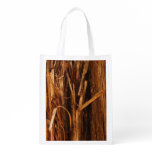Cedar Textured Wooden Bark Look Grocery Bag