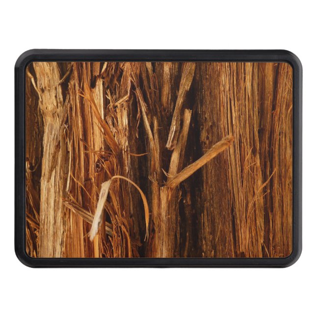 Cedar Textured Wooden Bark Look Hitch Cover (Front)