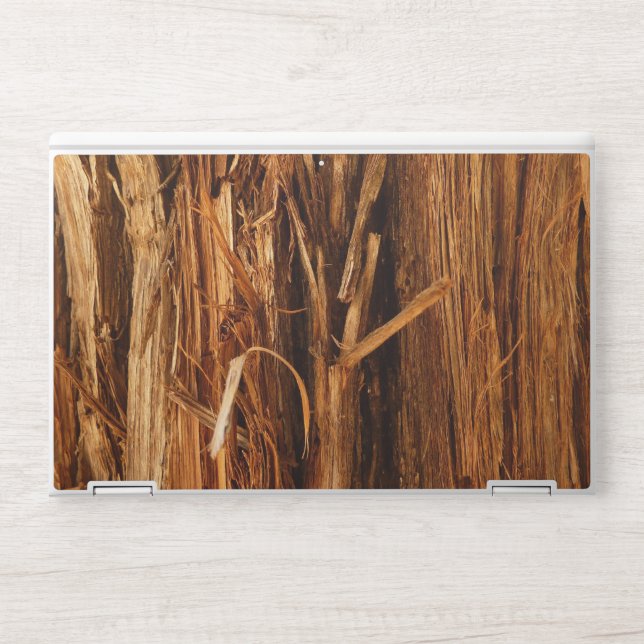 Cedar Textured Wooden Bark Look HP Laptop Skin (Front)