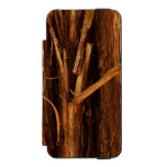 Cedar Textured Wooden Bark Look Wallet Case For iPhone SE/5/5s