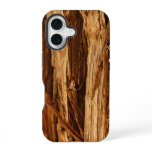 Cedar Textured Wooden Bark Look iPhone 16 Case
