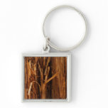 Cedar Textured Wooden Bark Look Keychain