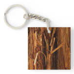 Cedar Textured Wooden Bark Look Keychain