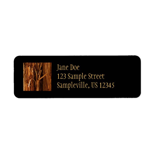 Cedar Textured Wooden Bark Look Label (Front)