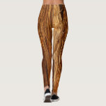 Cedar Textured Wooden Bark Look Leggings