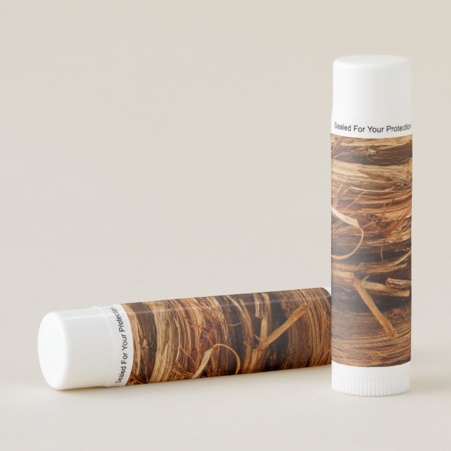 Cedar Textured Wooden Bark Look Lip Balm (Front)