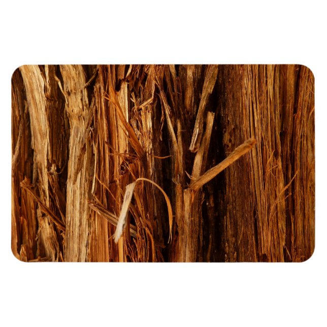 Cedar Textured Wooden Bark Look Magnet (Horizontal)