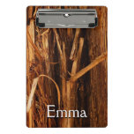 Cedar Textured Wooden Bark Look Mini Clipboard