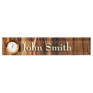 Cedar Textured Wooden Bark Look Nameplate