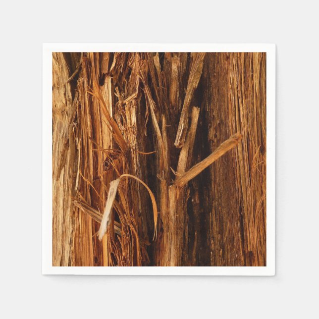 Cedar Textured Wooden Bark Look Napkins (Front)