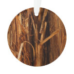 Cedar Textured Wooden Bark Look Ornament