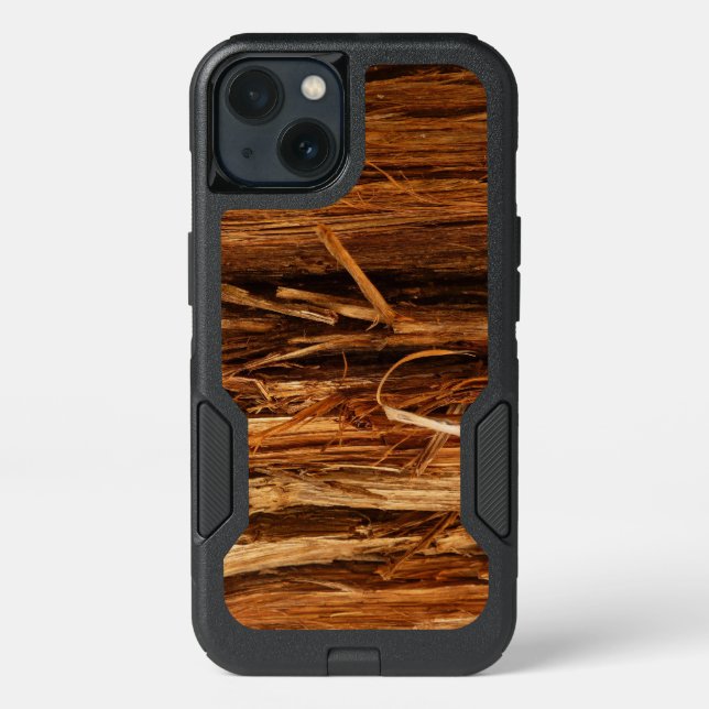 Cedar Textured Wooden Bark Look Otterbox iPhone Case (Back)