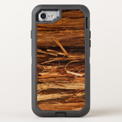 Cedar Textured Wooden Bark Look OtterBox Defender iPhone SE87 Case