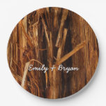 Cedar Textured Wooden Bark Look Paper Plates