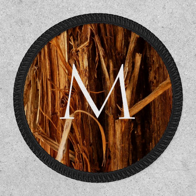 Cedar Textured Wooden Bark Look Patch (Front)