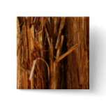 Cedar Textured Wooden Bark Look Pinback Button