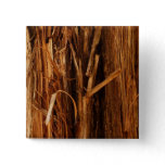 Cedar Textured Wooden Bark Look Pinback Button