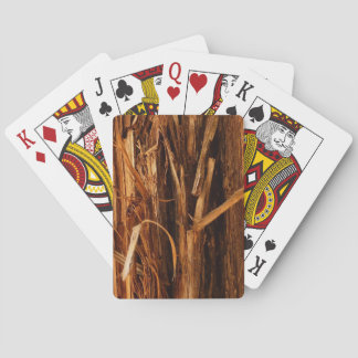 Cedar Textured Wooden Bark Look Poker Cards