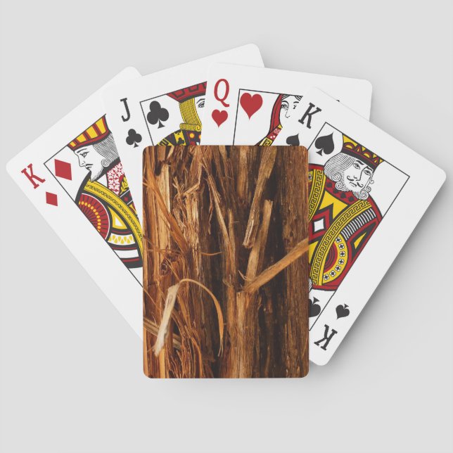 Cedar Textured Wooden Bark Look Poker Cards (Back)