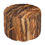 Cedar Textured Wooden Bark Look Pouf