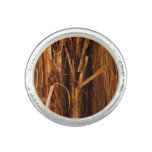 Cedar Textured Wooden Bark Look Ring
