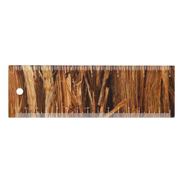 Cedar Textured Wooden Bark Look Ruler (Front)