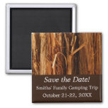 Cedar Textured Wooden Bark Look Save the Date Magnet