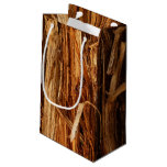 Cedar Textured Wooden Bark Look Small Gift Bag