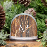 Cedar Textured Wooden Bark Look Snow Globe