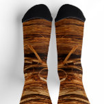Cedar Textured Wooden Bark Look Socks