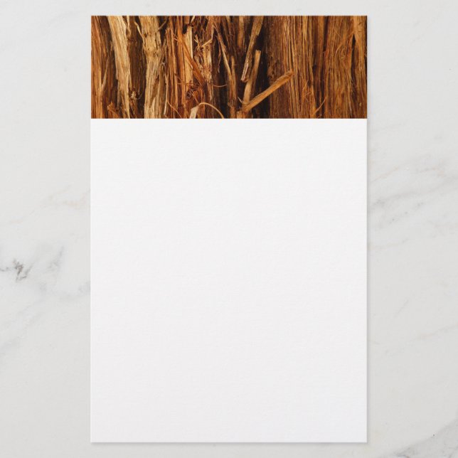 Cedar Textured Wooden Bark Look Stationery (Front)