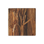 Cedar Textured Wooden Bark Look Stone Magnet