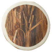 Cedar Textured Wooden Bark Look Sugar Cookie (Front)