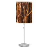 Cedar Textured Wooden Bark Look Table Lamp (Front)
