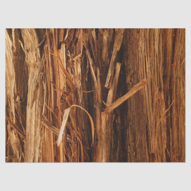 Cedar Textured Wooden Bark Look Tissue Paper (Front)