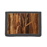 Cedar Textured Wooden Bark Look Tri-fold Wallet