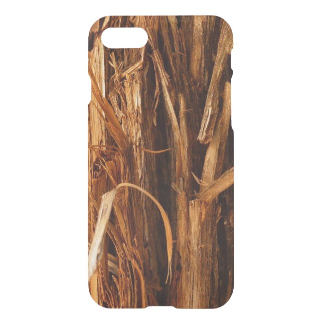 Cedar Textured Wooden Bark Look Uncommon iPhone Case (Back)