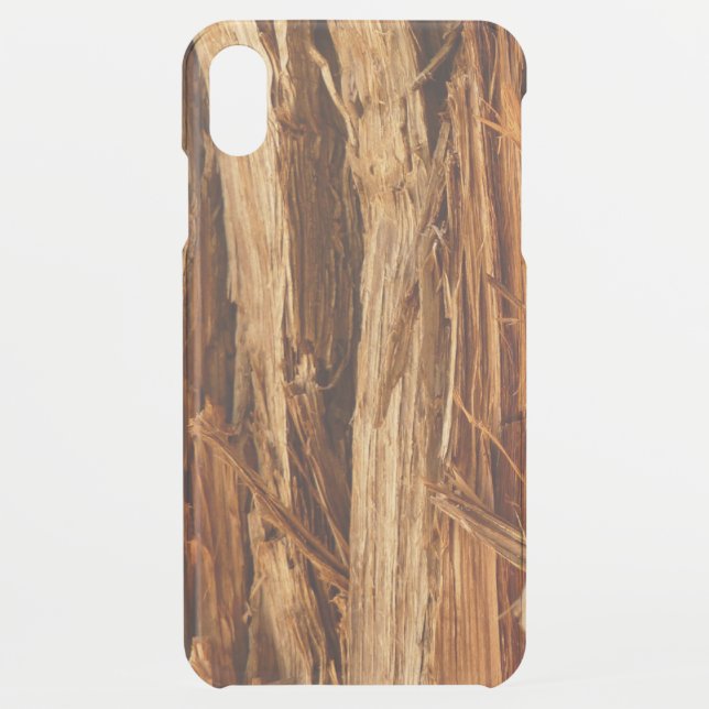 Cedar Textured Wooden Bark Look Uncommon iPhone Case (Back)