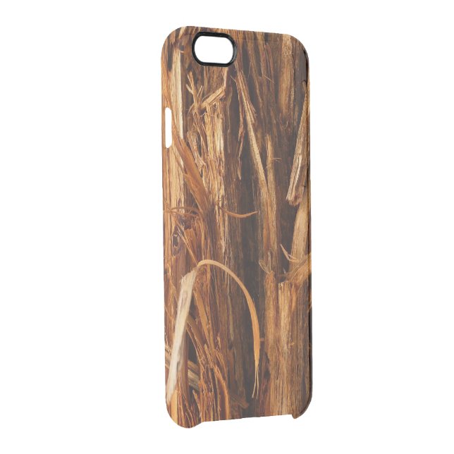 Cedar Textured Wooden Bark Look Uncommon iPhone Case (Back/Right)