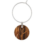 Cedar Textured Wooden Bark Look Wine Glass Charm
