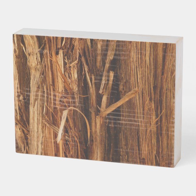 Cedar Textured Wooden Bark Look Wooden Box Sign (Angled Horizontal)