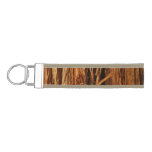 Cedar Textured Wooden Bark Look Wrist Keychain