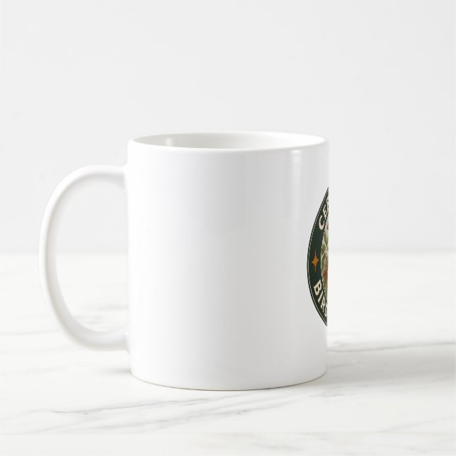 Cedar Waxwing Badge Coffee Mug (Left)