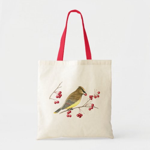 Cedar Waxwing Bird Art Bag