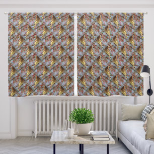 Cedar Waxwing Bird Nature Pattern Blackout Curtains